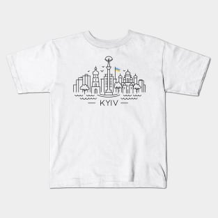 The capital of Ukraine Kyiv with Ukrainian flag Kids T-Shirt